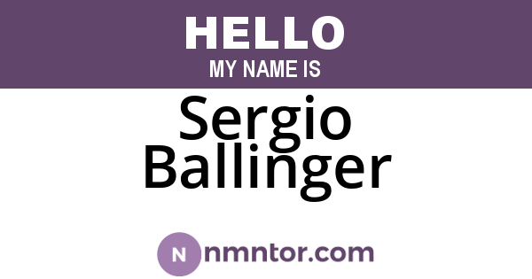 Sergio Ballinger