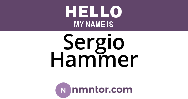 Sergio Hammer