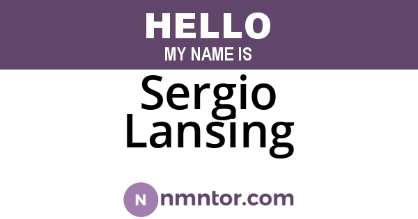 Sergio Lansing