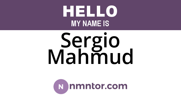 Sergio Mahmud