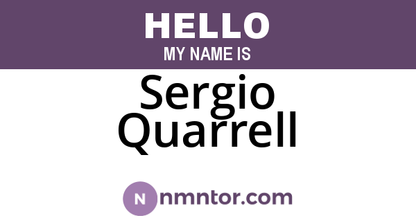 Sergio Quarrell