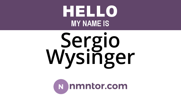 Sergio Wysinger