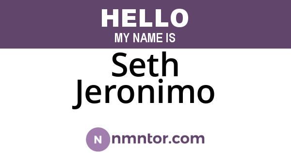Seth Jeronimo