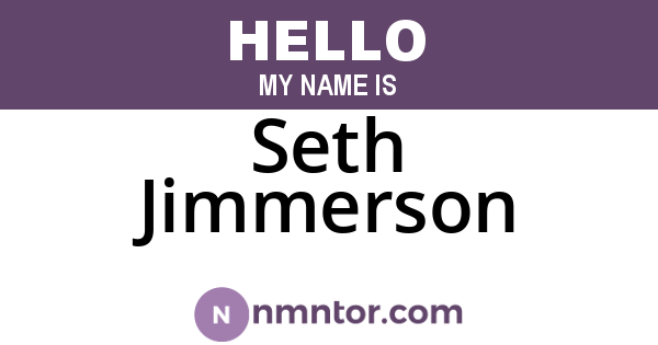 Seth Jimmerson