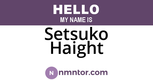Setsuko Haight