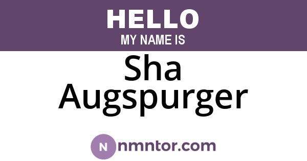 Sha Augspurger