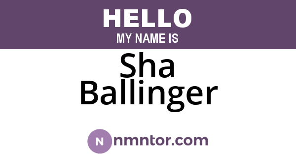 Sha Ballinger