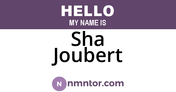 Sha Joubert