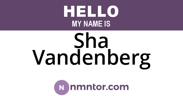 Sha Vandenberg