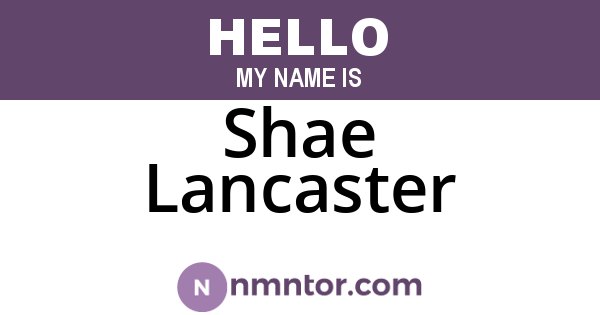 Shae Lancaster