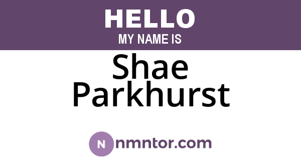 Shae Parkhurst