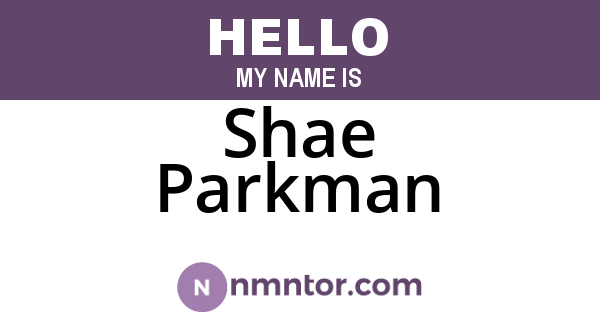 Shae Parkman