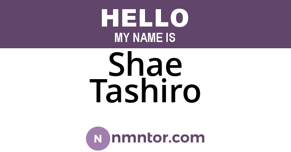 Shae Tashiro