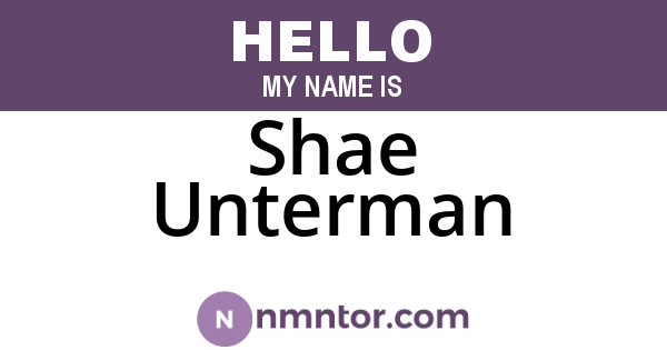 Shae Unterman