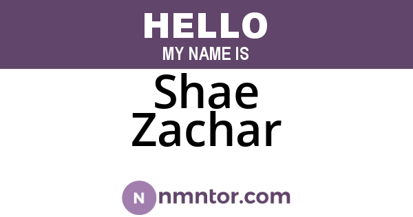 Shae Zachar
