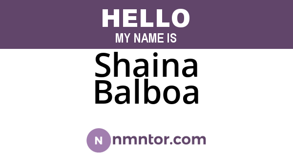Shaina Balboa
