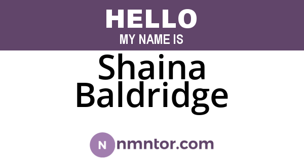 Shaina Baldridge