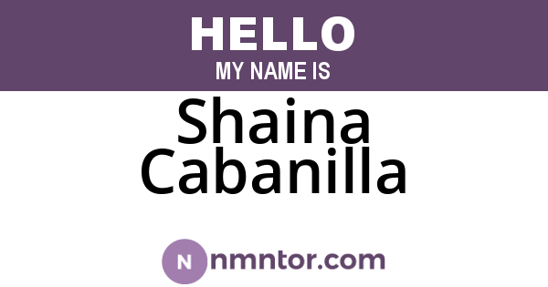 Shaina Cabanilla