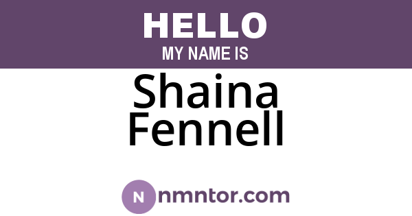 Shaina Fennell
