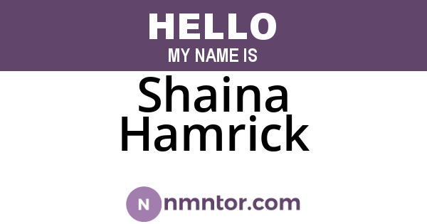 Shaina Hamrick