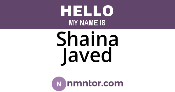 Shaina Javed
