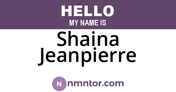 Shaina Jeanpierre
