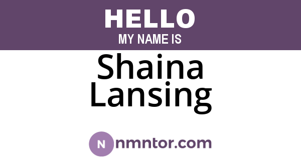 Shaina Lansing
