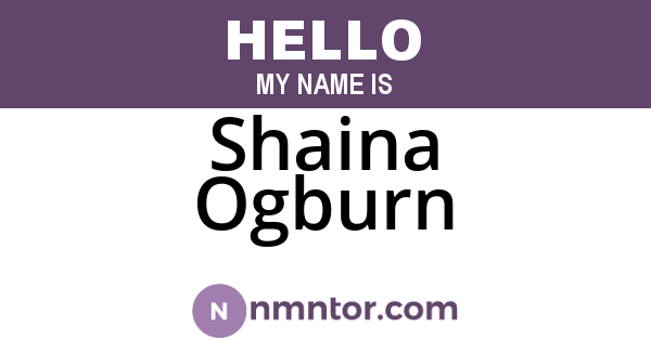 Shaina Ogburn