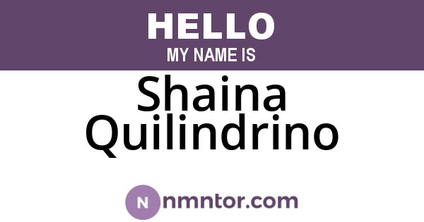Shaina Quilindrino
