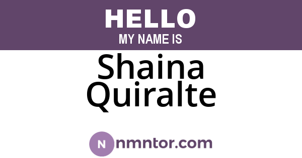 Shaina Quiralte