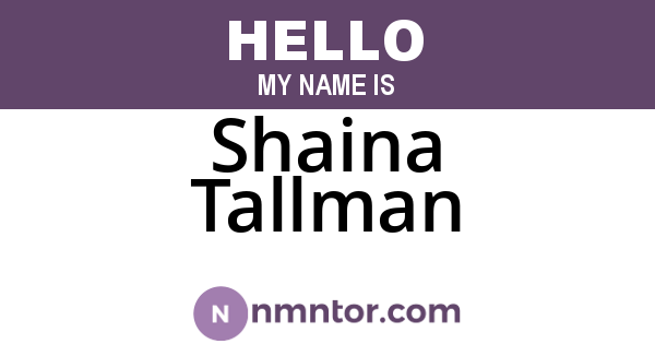 Shaina Tallman