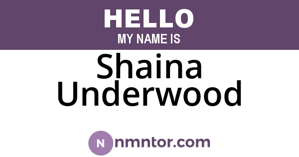 Shaina Underwood