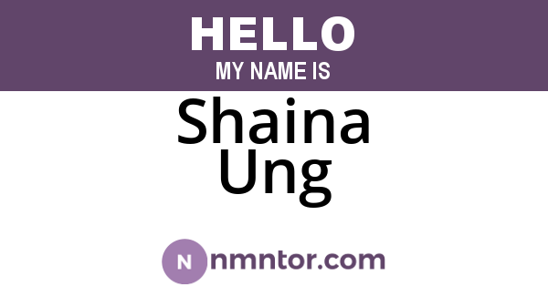 Shaina Ung