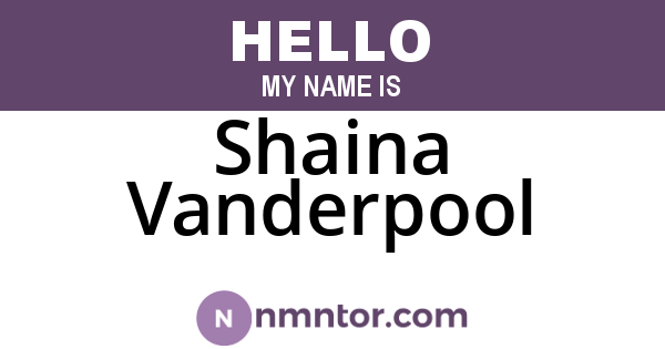 Shaina Vanderpool