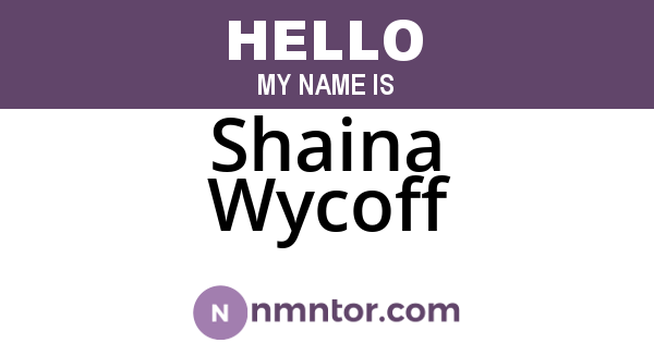 Shaina Wycoff