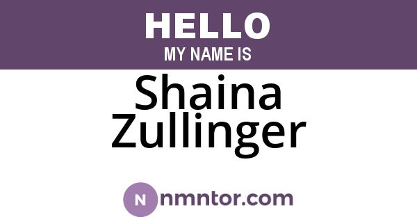 Shaina Zullinger