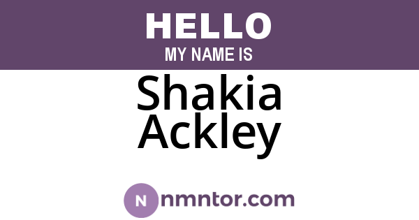 Shakia Ackley