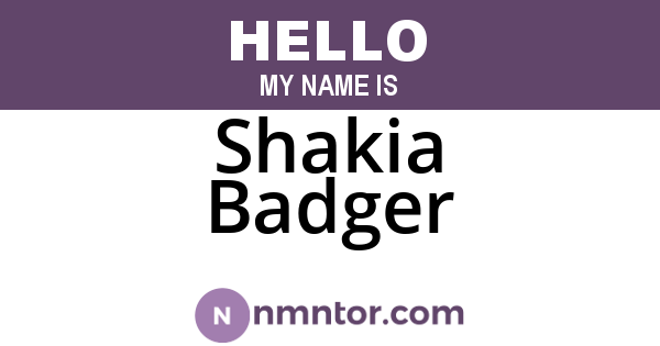 Shakia Badger