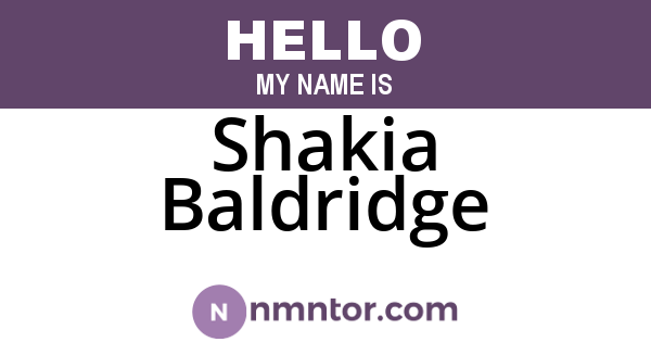 Shakia Baldridge