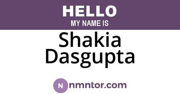 Shakia Dasgupta