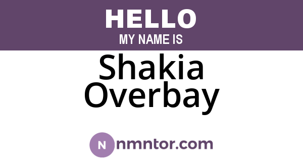 Shakia Overbay