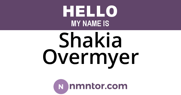 Shakia Overmyer