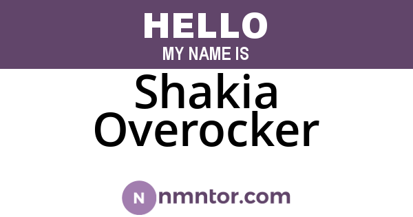 Shakia Overocker