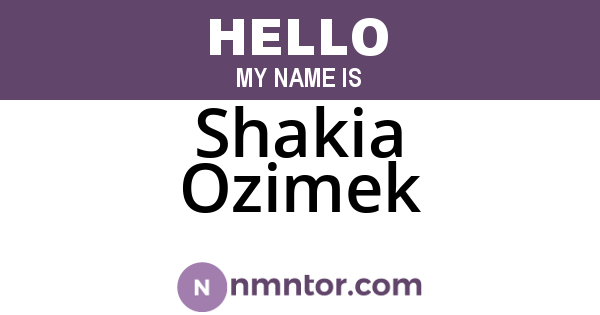 Shakia Ozimek