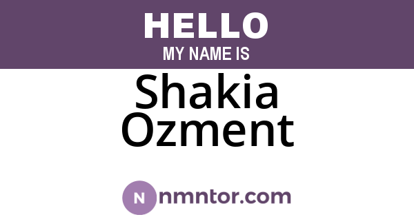 Shakia Ozment