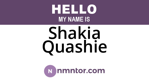 Shakia Quashie