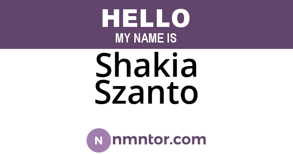 Shakia Szanto