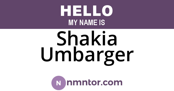 Shakia Umbarger