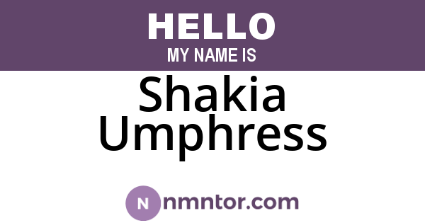Shakia Umphress