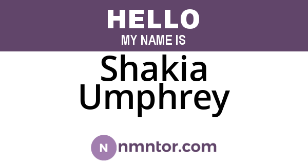 Shakia Umphrey